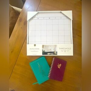 NWT Threshold Dry Erase Wall Calendar and notebooks